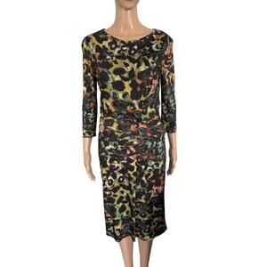 Escada Dorothy Abstract Knit Pleated Shift Dress
36/ S Artsy Watercolor Stretch
